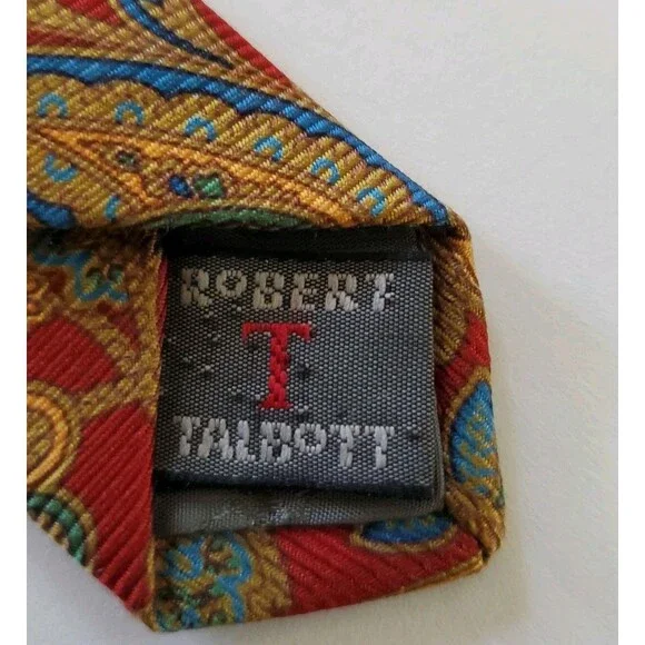 Robert Talbott Men's Jacquard 100%Silk Necktie Handsewn In USA